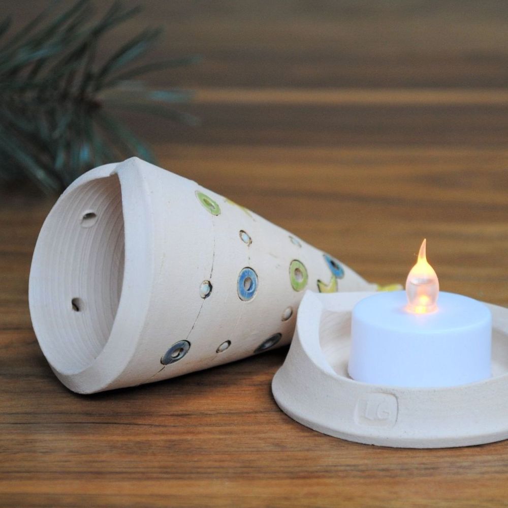 Christmas tea light holder LED powered "White" . . . . SALE . . . . from £28 . . . .