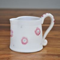Jug with pink and purple print