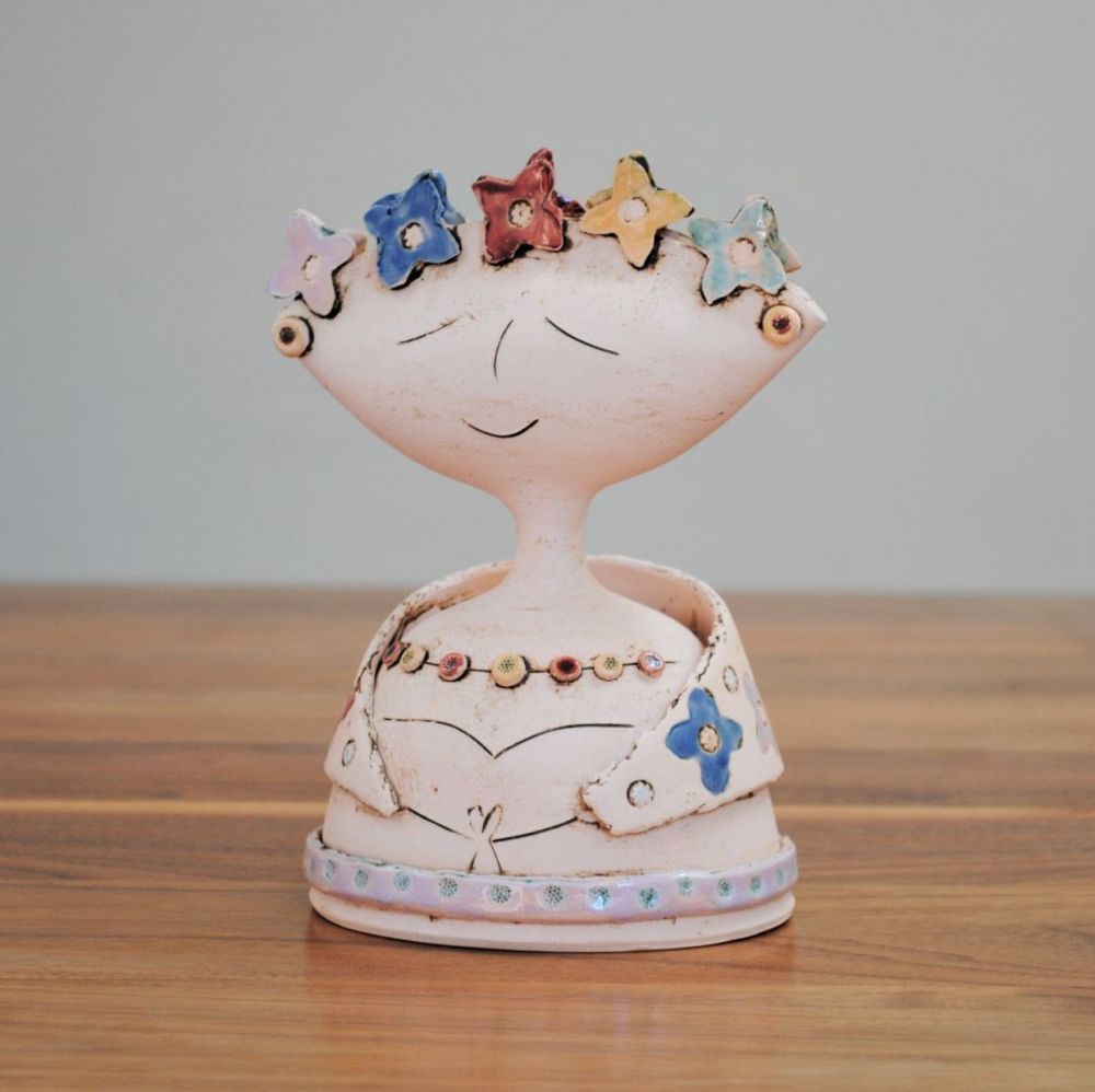 Lady with flowers - Medium (part off group - Mother & Daughter )