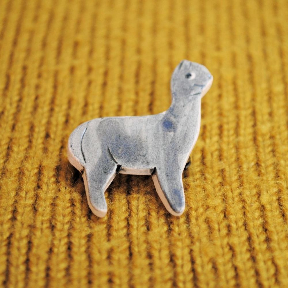 Ceramic Brooch - Llama/Alpaca