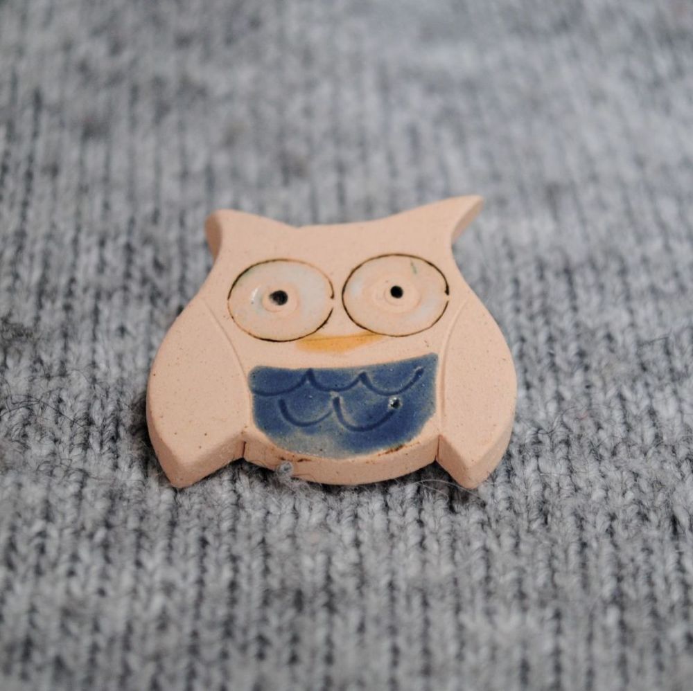 Ceramic Brooch - Owl