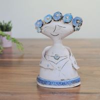 Lady and blue flowers - Small