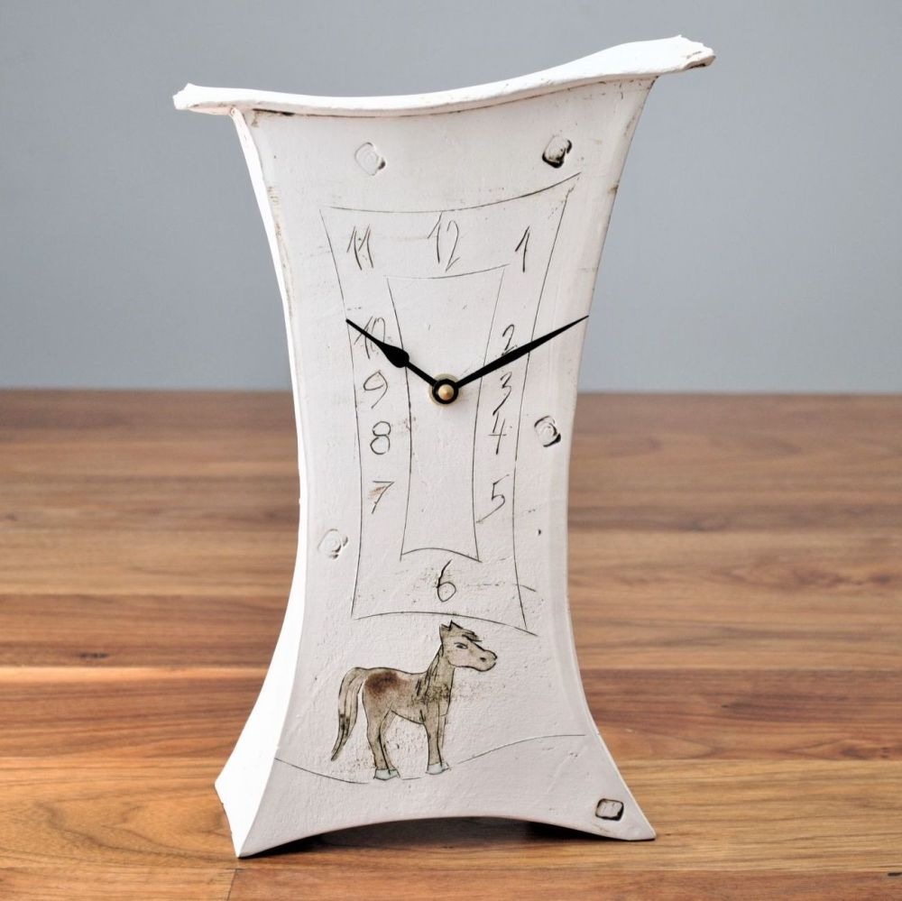 Ceramic mantel clock - Large "Horse"