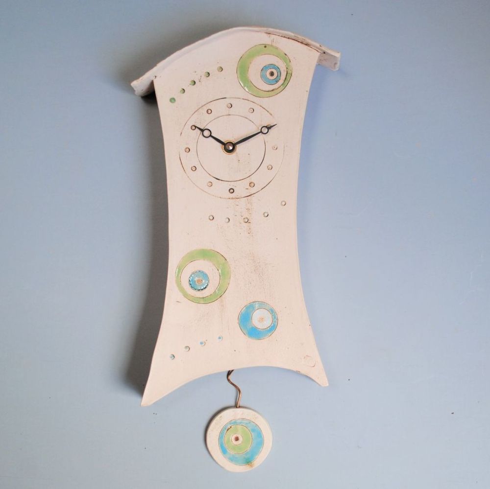 Pendulum Wall Clock Circle Design Iveta Goddard Ceramics