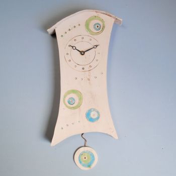Ceramic wall clock with pendulum "Circle"