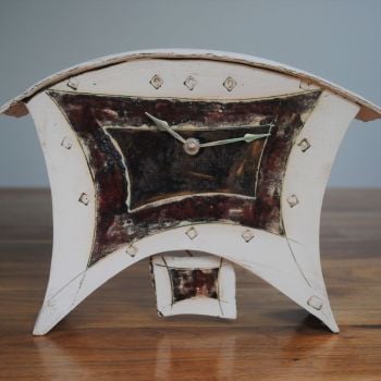 Ceramic mantel clock - Large with Pendulum "Contemporary"