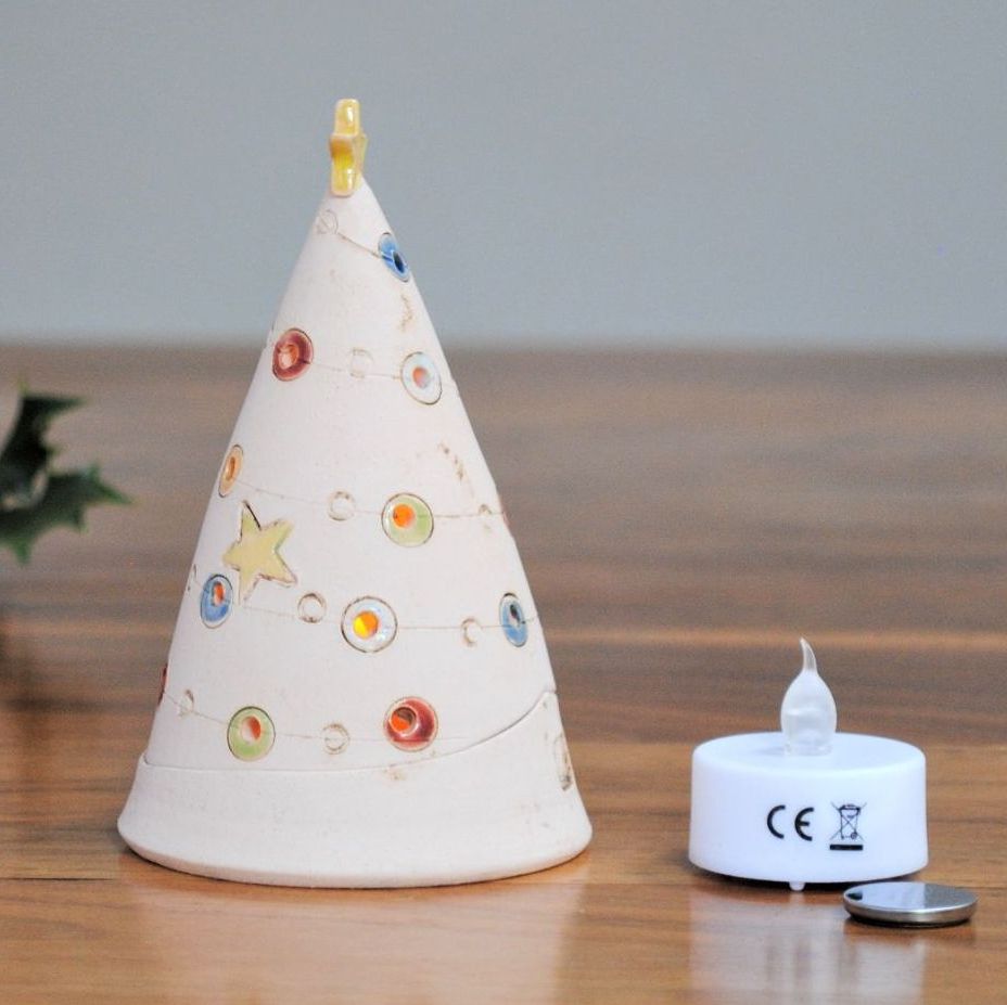 Christmas tea light holder LED powered "Bright colours". . SALE . . from £28 . .