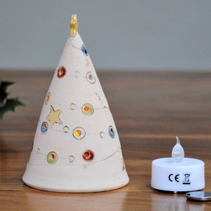 Christmas tea light holder LED powered "Bright colours". . SALE . . from £28 . .