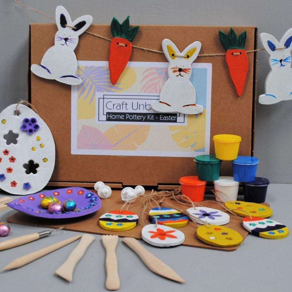 Craft Unboxed - Home pottery kit, make and paint easter decorations.