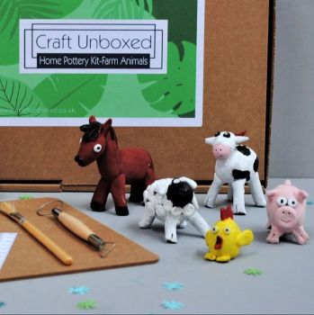 Home pottery kit - Farm Animals