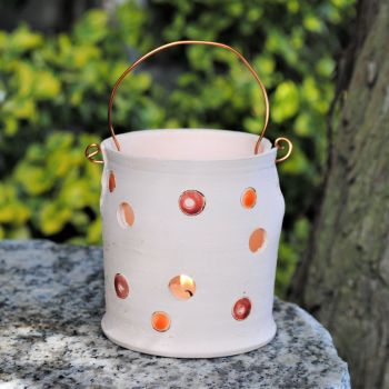 . . . NEW PRICE . . . . . . .was £26 . . . Tealight - Dots & spots, red & orange