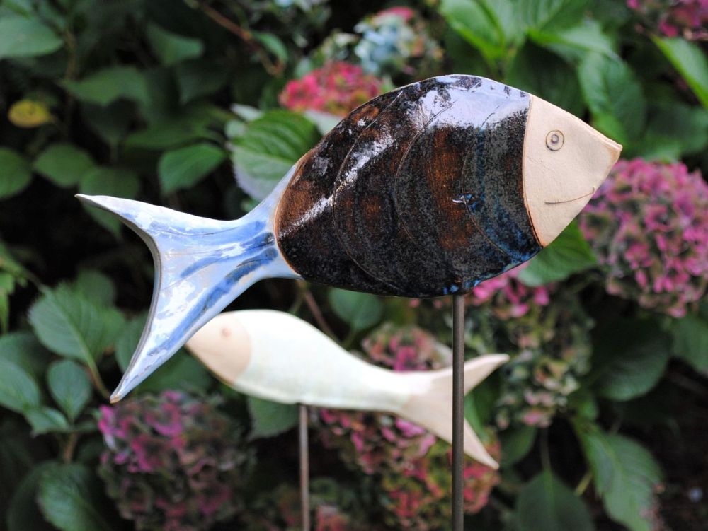 Fish garden ornament - blue