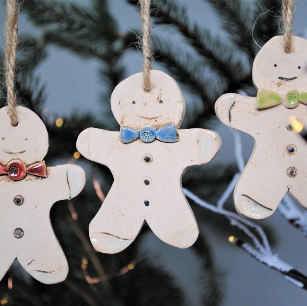 Christmas tree decoration  "Gingerbread Man" set of 3 . . .  SALE . . . from £17.90 . .