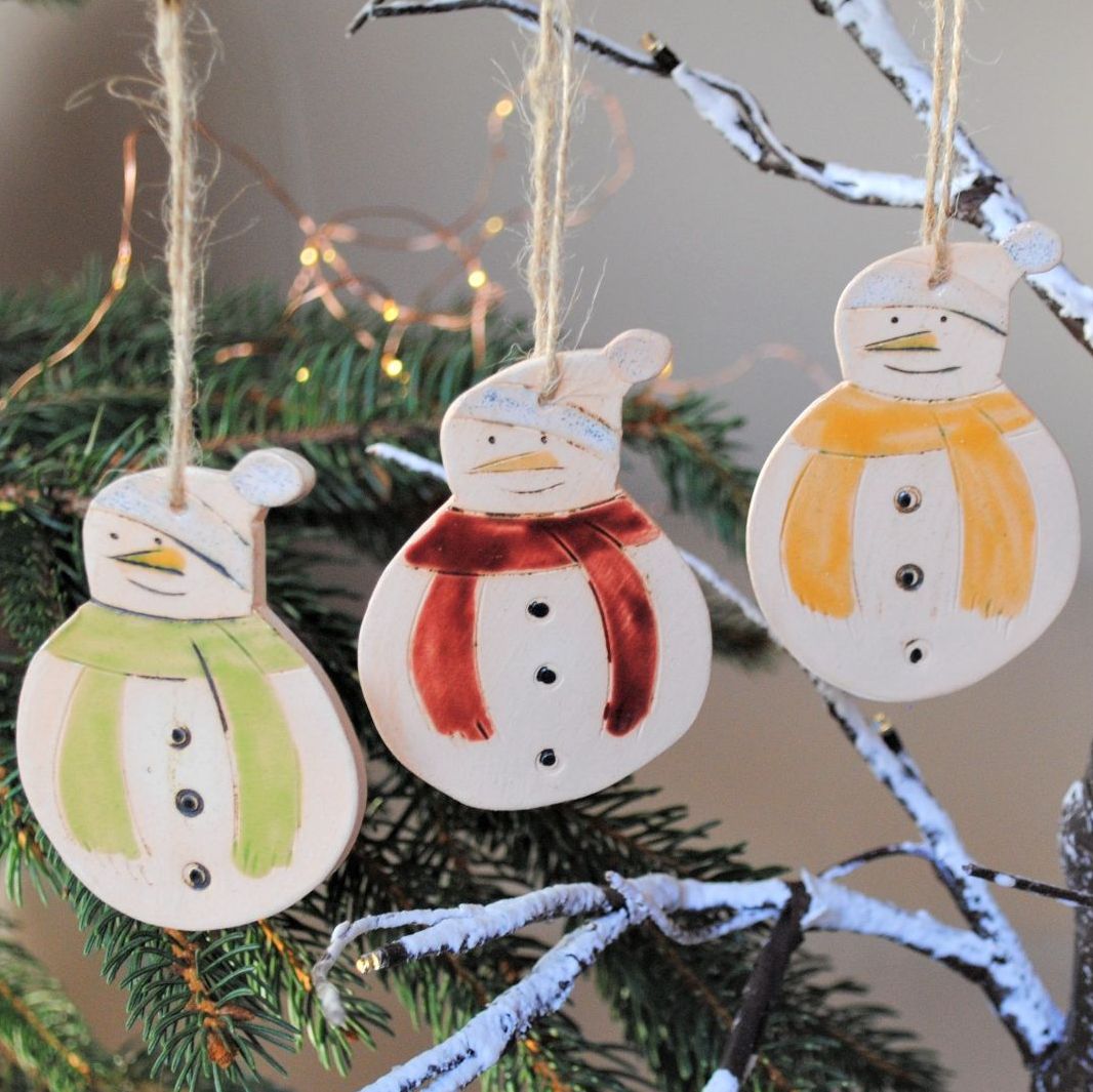 Christmas tree decoration  set of tree snowman