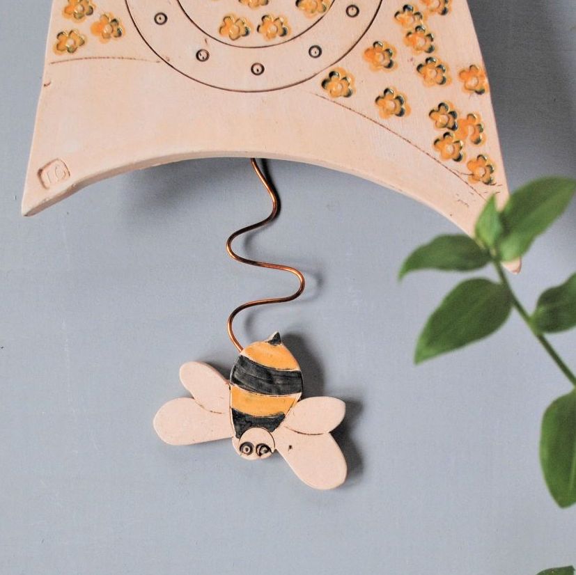 Ceramic pendulum wall clock - Small "Bee"