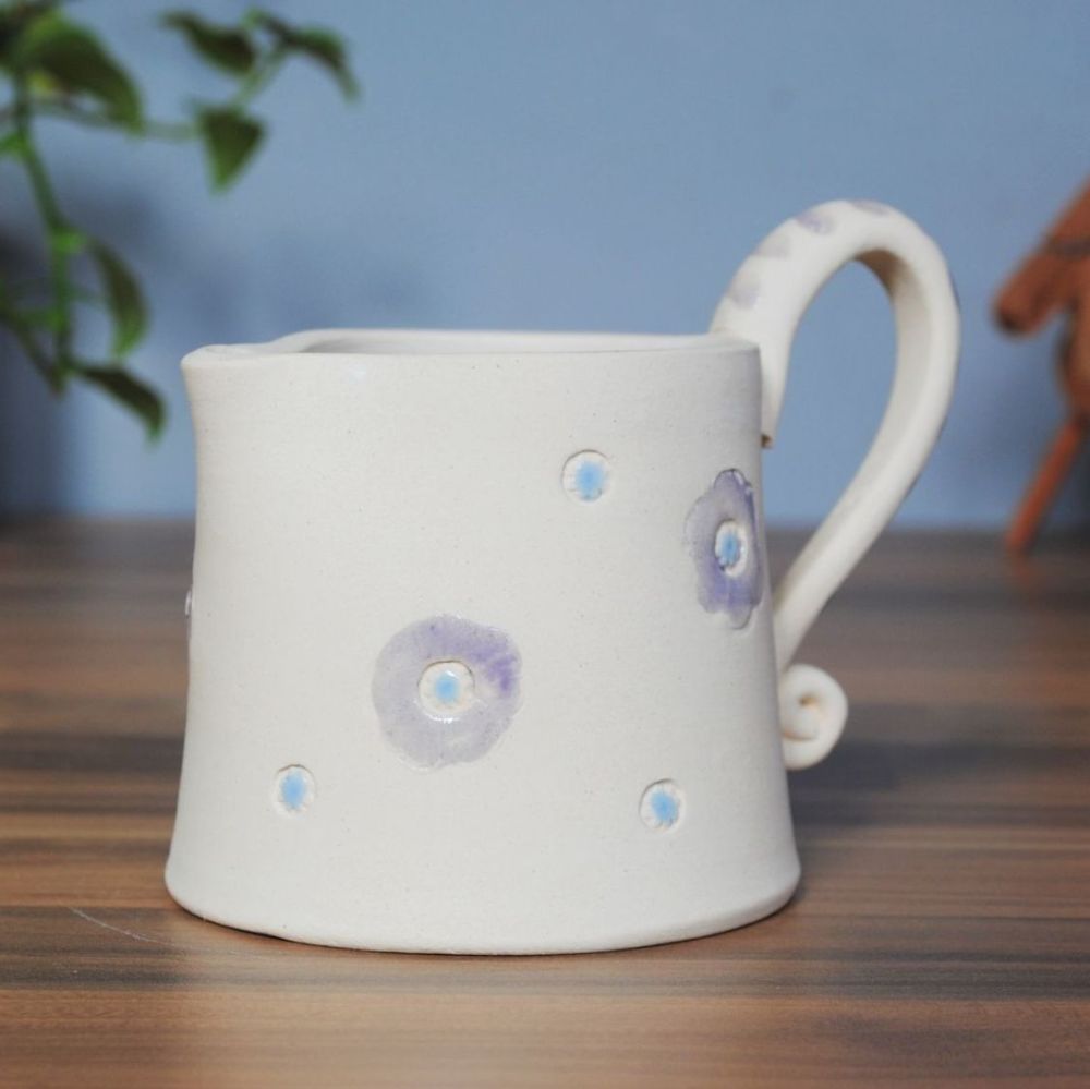 Jug with blue and purple details . . . . . . SALE . . . .SALE . . . was £25