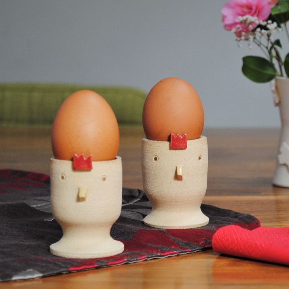 Egg cups set chicken design