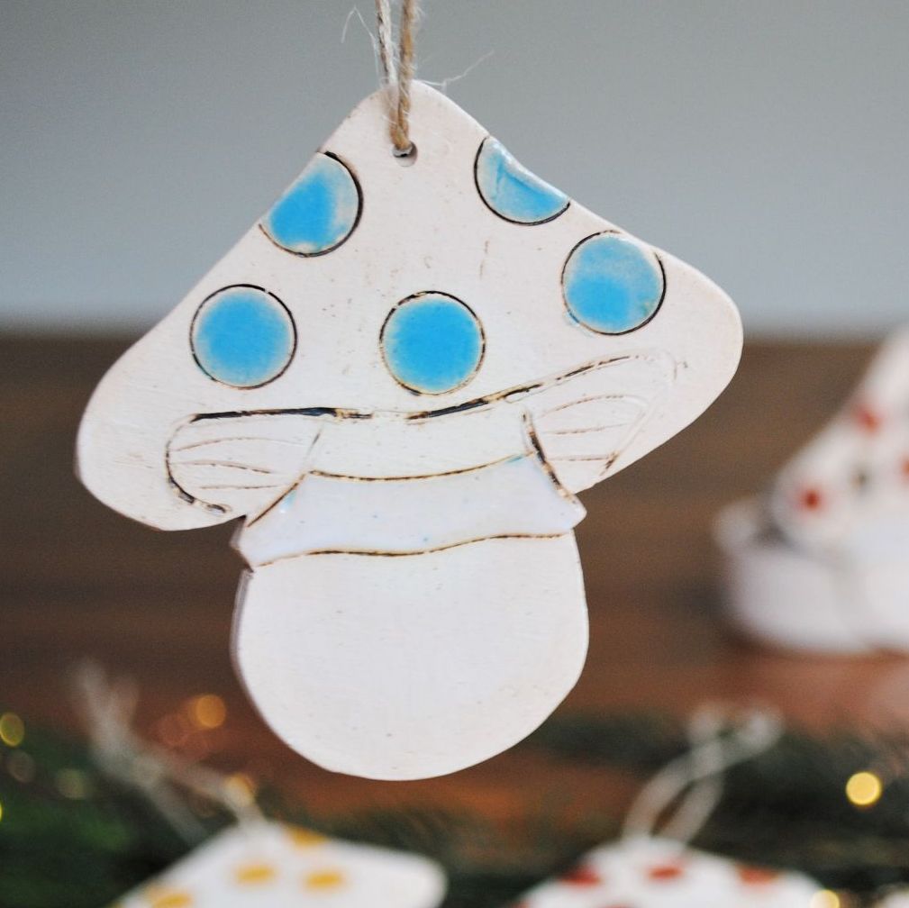 Christmas tree hanging decoration  - Blue mushroom