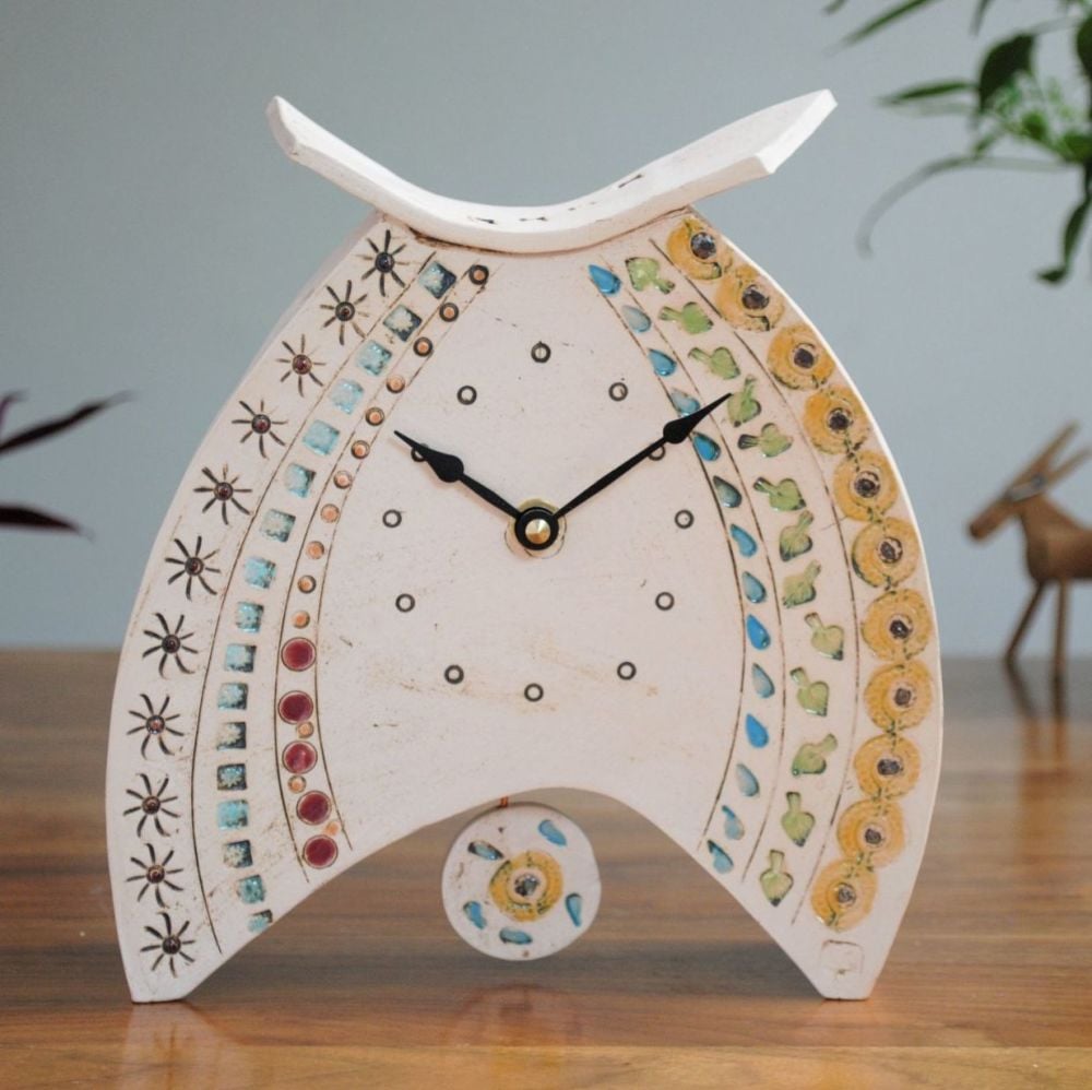 Beautique handcrafted unique colourful clock.