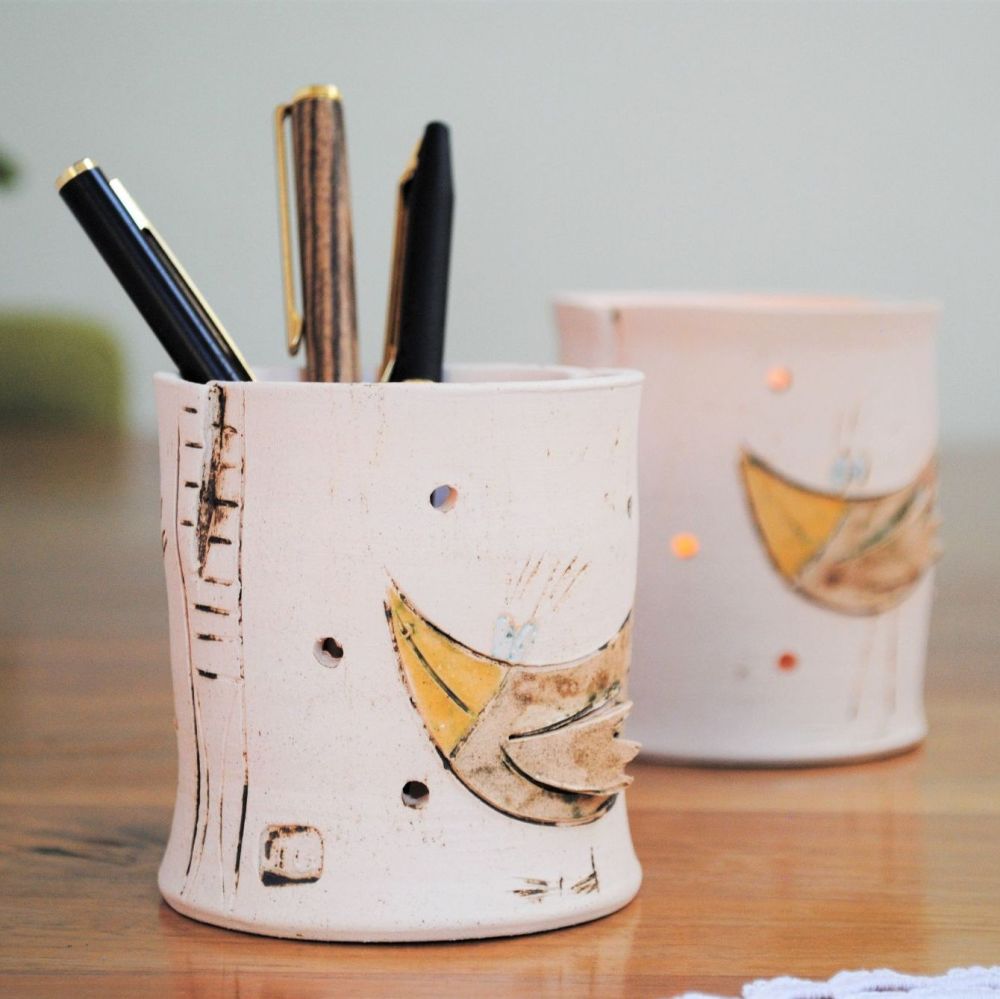 Pencil or Tealight holder - Birds