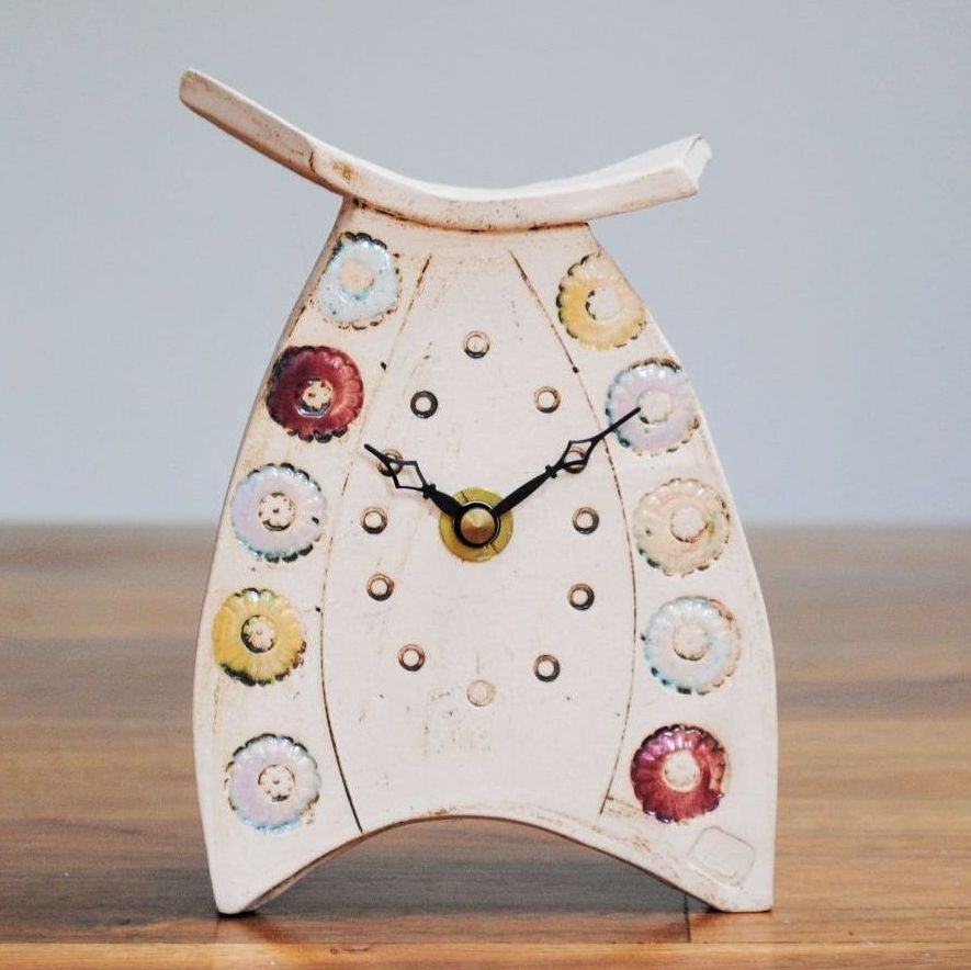 Ceramic clock mantel - Mini "Colourful Daisy"