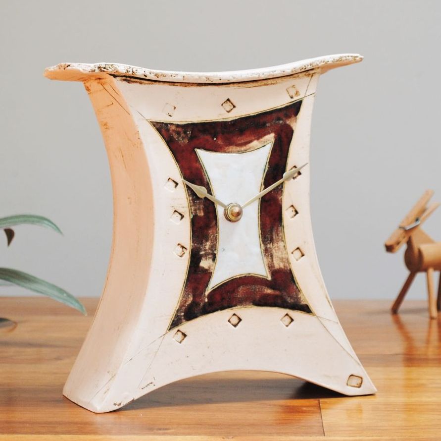 Ceramic mantel clock - Medium "Geometric"