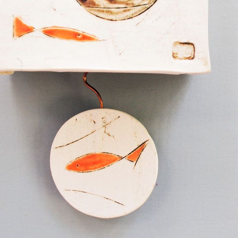Ceramic wall clock with Pendulum "Boats" . . . . . . . . . . . SALE . . . SALE . . . SALE . . . from £119