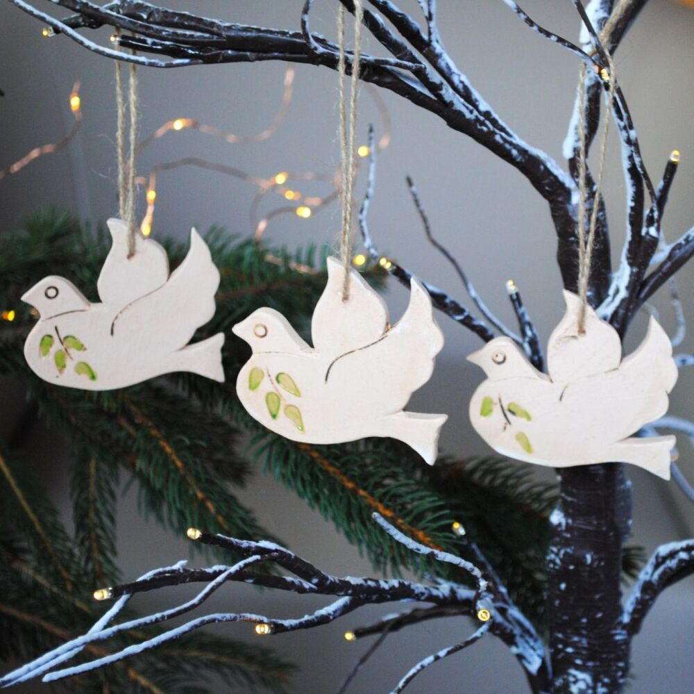 Christmas tree decoration"Doves" set of 3