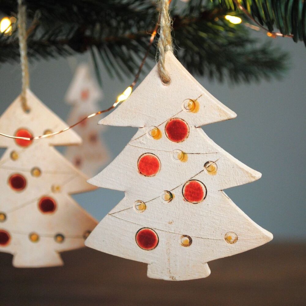 Christmas tree  decoration  - Red & yellow - Scented