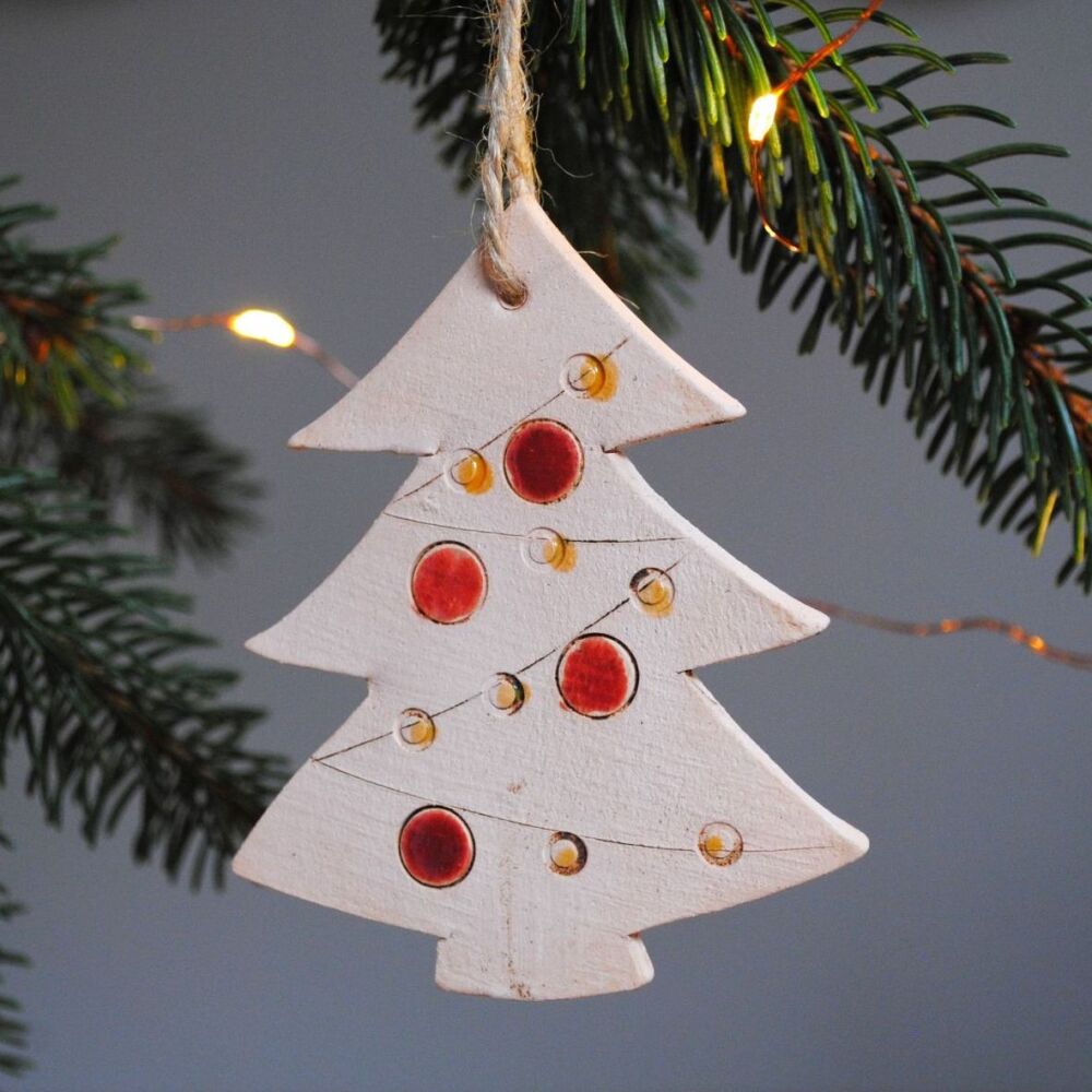 Scented handmade christmas tree decoration red and yellow.