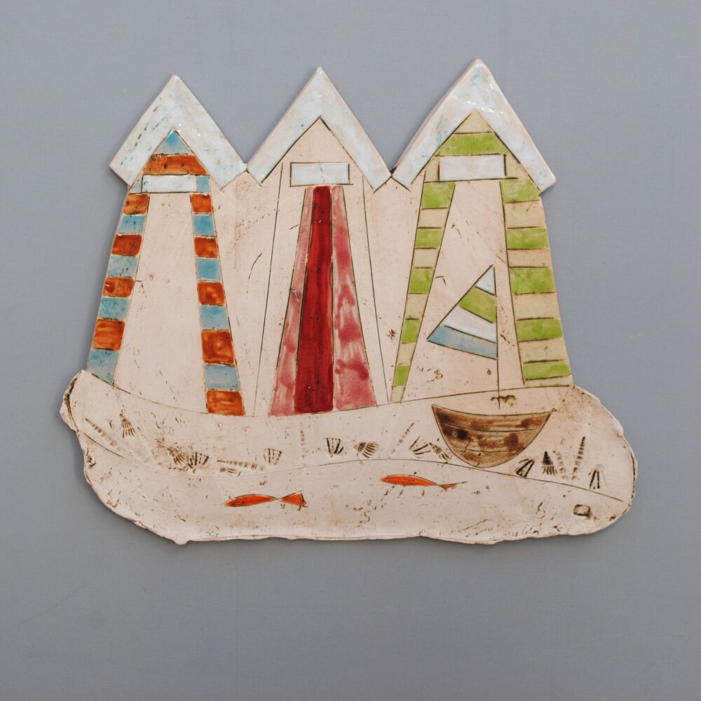 Nautical wall plaque - Sailing boat and seaside