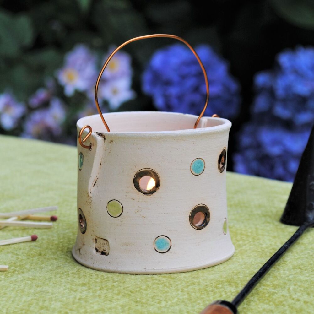 Tealight - Dots & spots, yellow & metallic . . . SALE . . . was £26