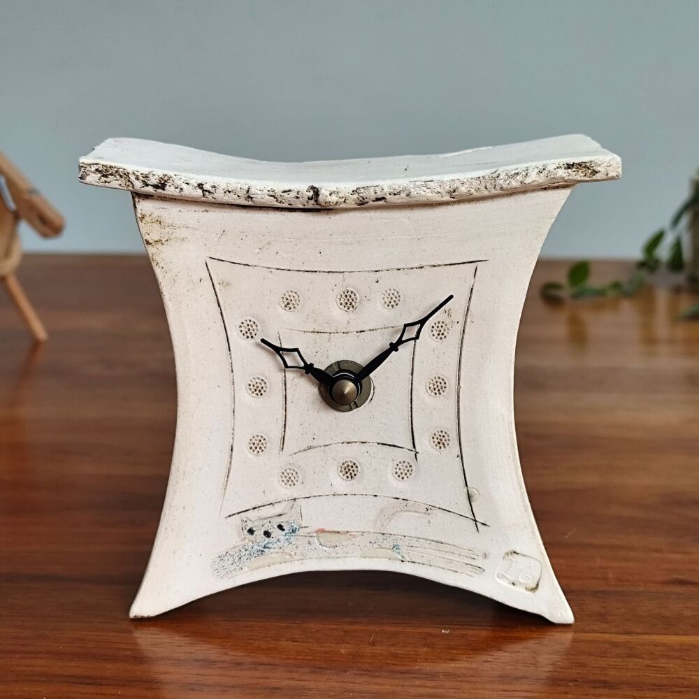 Ceramic mantel clock - Mini "Cat" . . . SALE . . . was £39