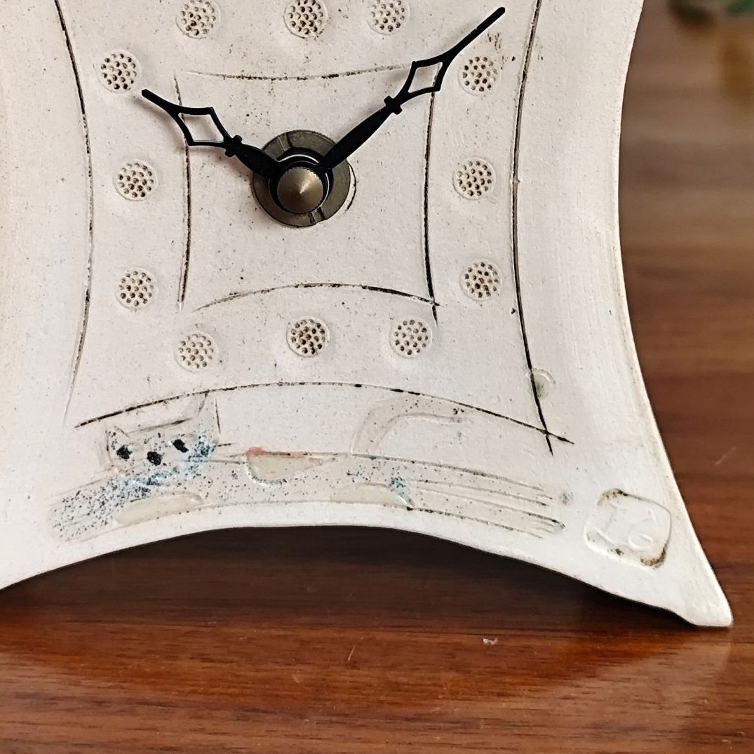 Ceramic mantel clock - Mini "Cat" . . . SALE . . . was £39
