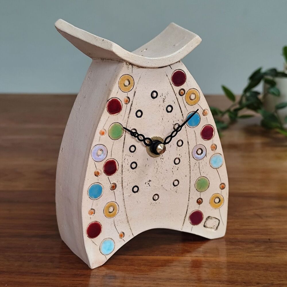 Ceramic clock mantel - Mini "Multicoloured circles"