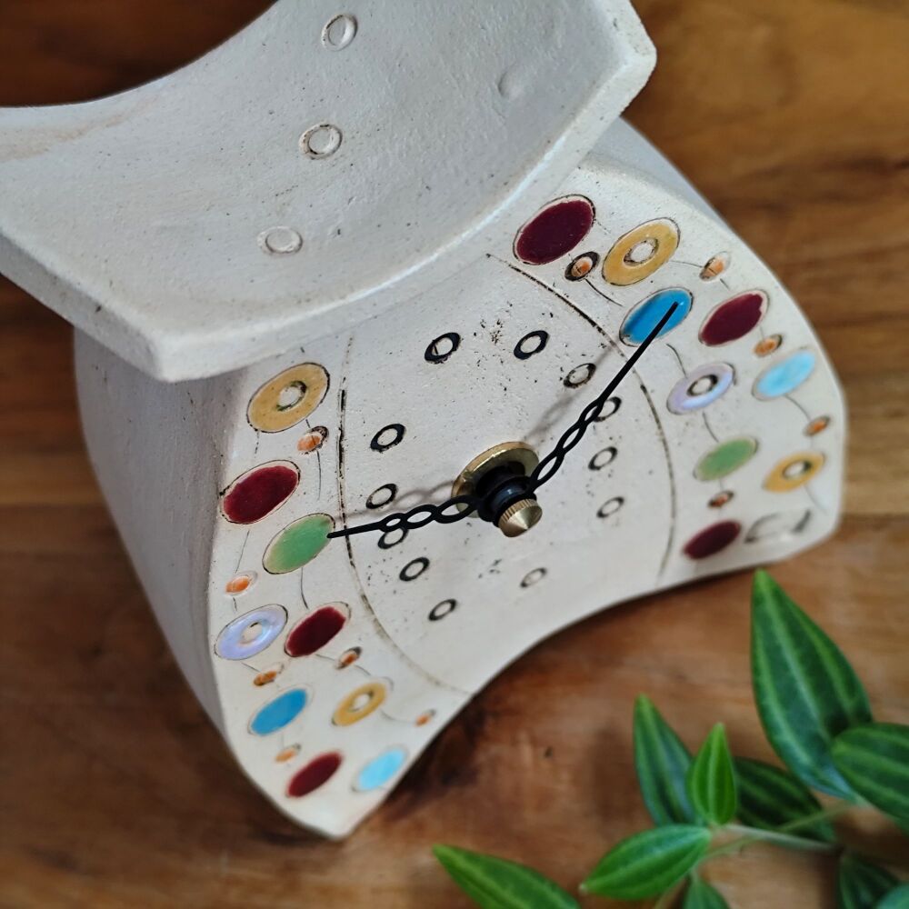 Ceramic clock mantel - Mini "Multicoloured circles"