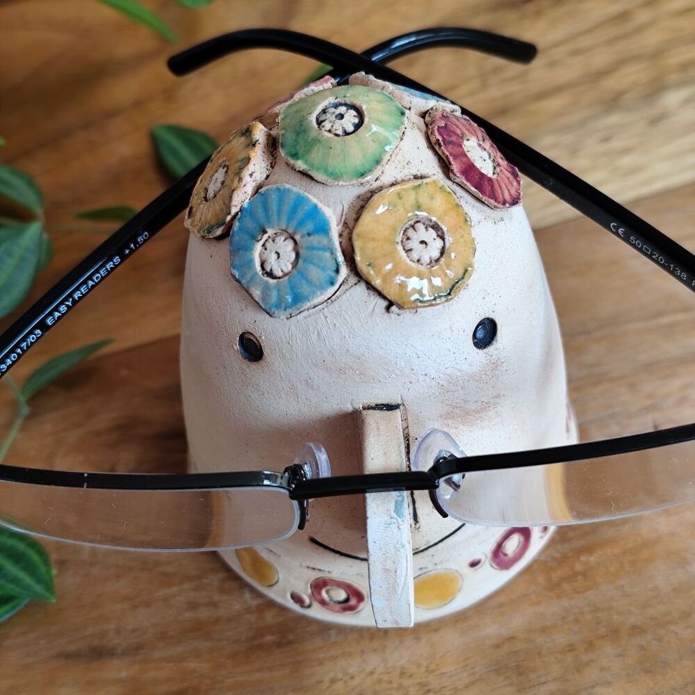 Glasses holder - Multicoloured flowers & dots