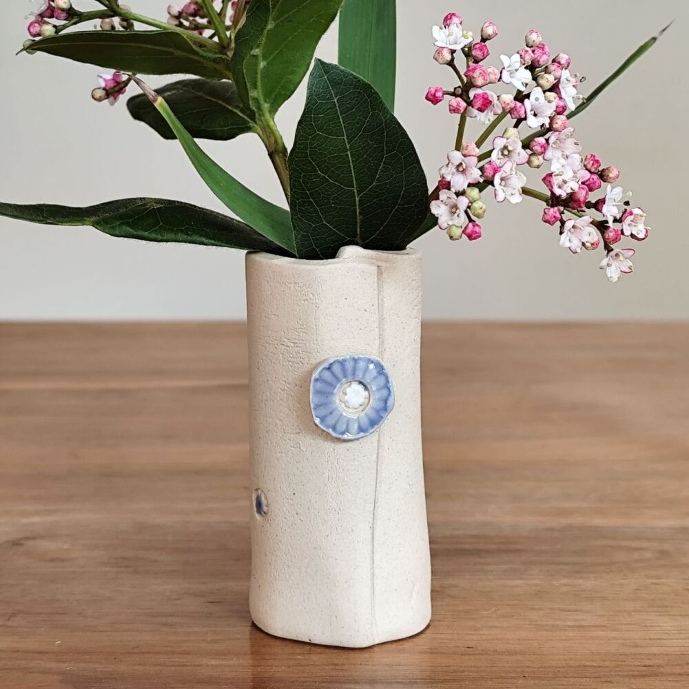 Stem vase - Mini white & purple . . . . . . was £19 . . . . . now £15 . . . . . . . .