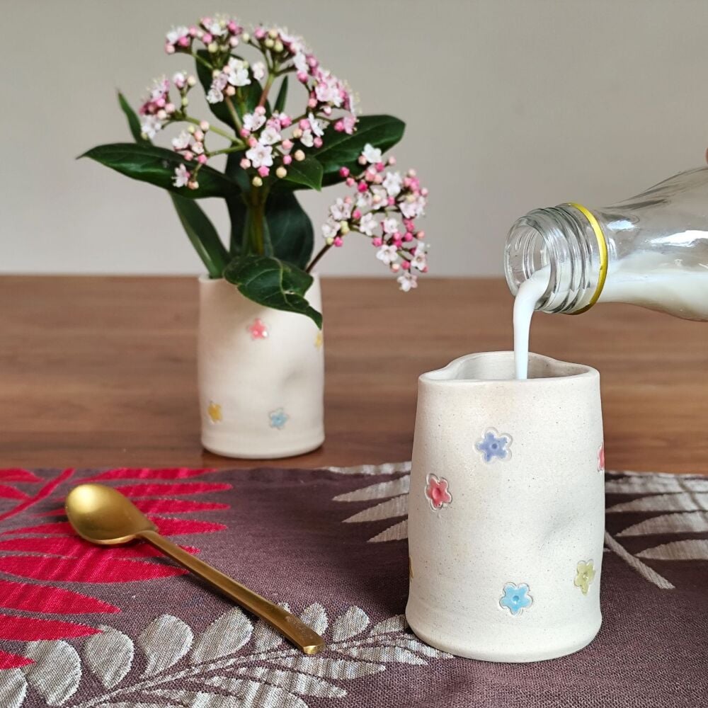 Heart shaped jug - colourful floral