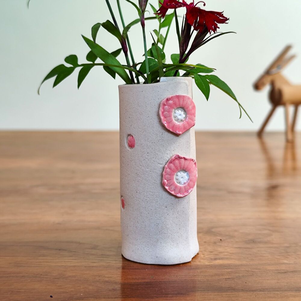 Handmade ceramic stem bud vase