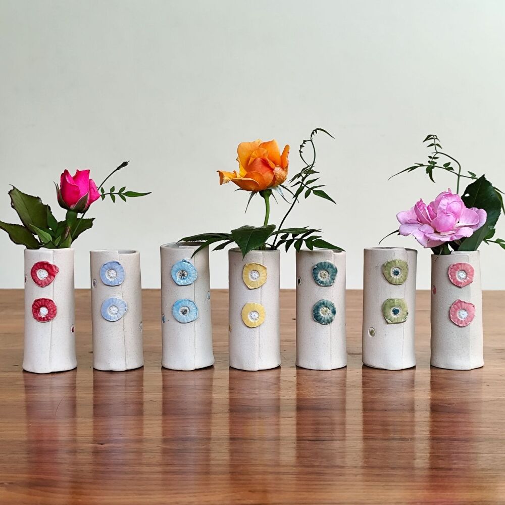 Handmade ceramic stem bud vase