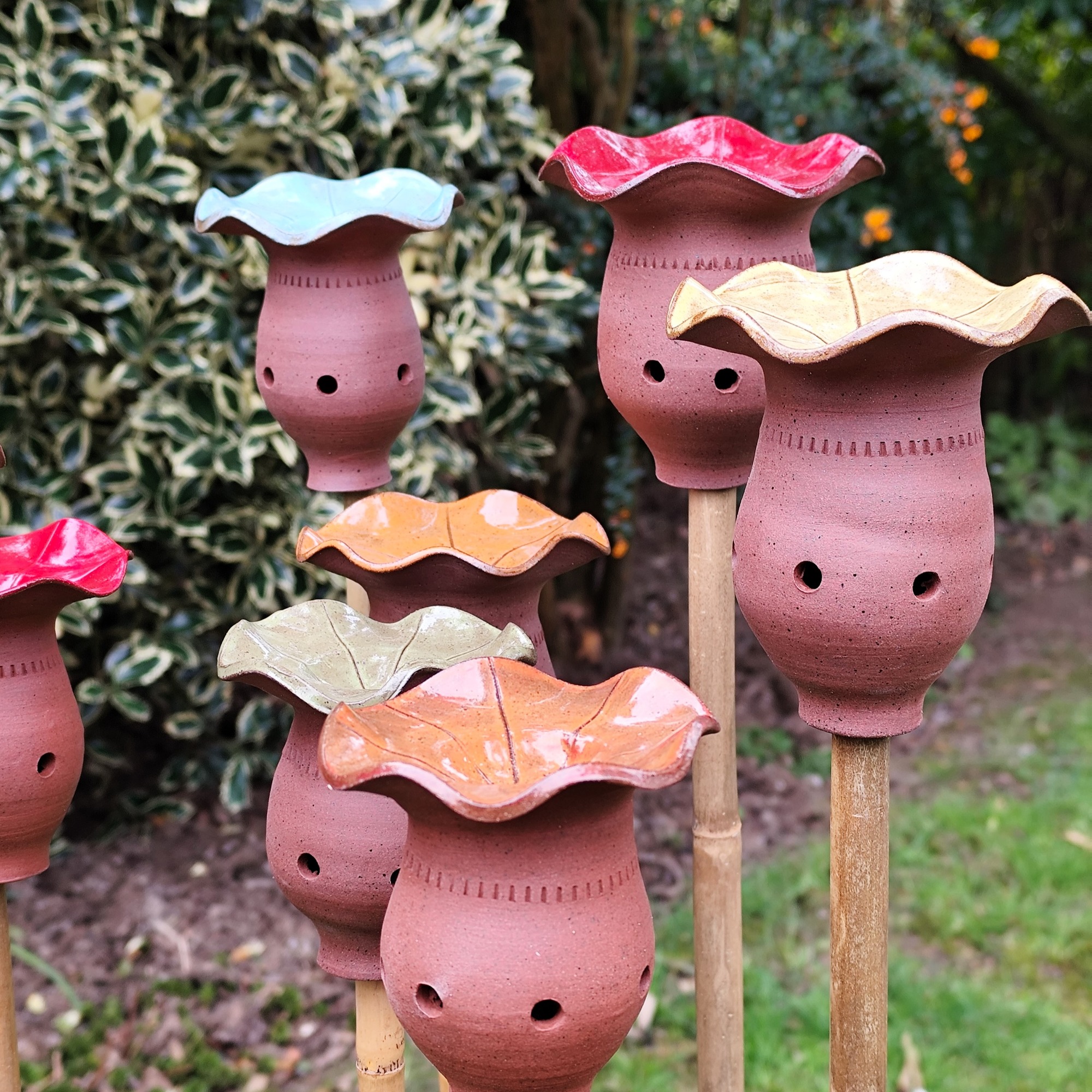 Toadstool cane toppers