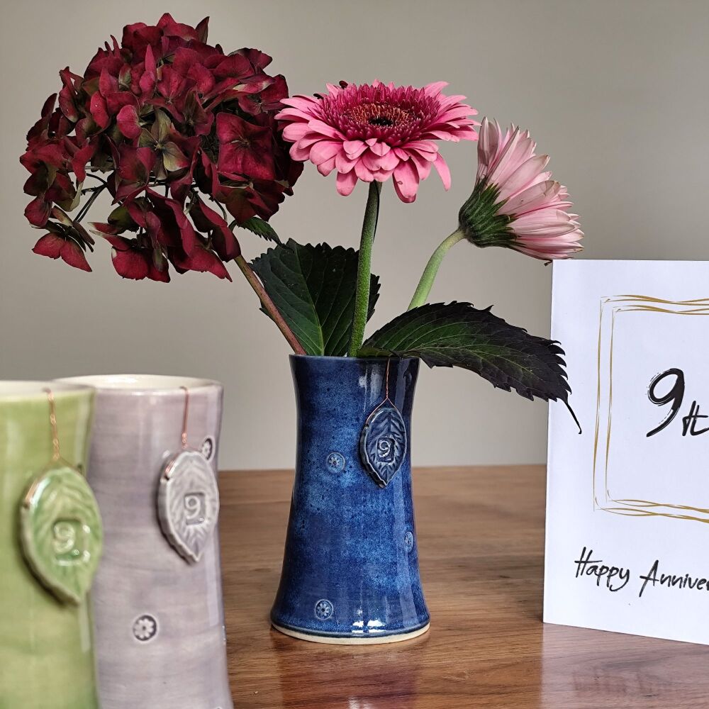 9th Pottery Wedding Anniversary Gift Vase