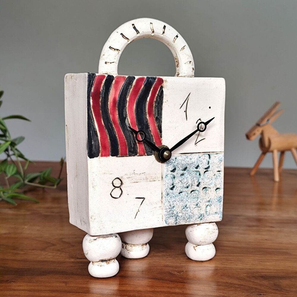SALE. . . SALE . . . SALE . . .  from &pound;96 . . . pottery carriage clock  "Contemporary"