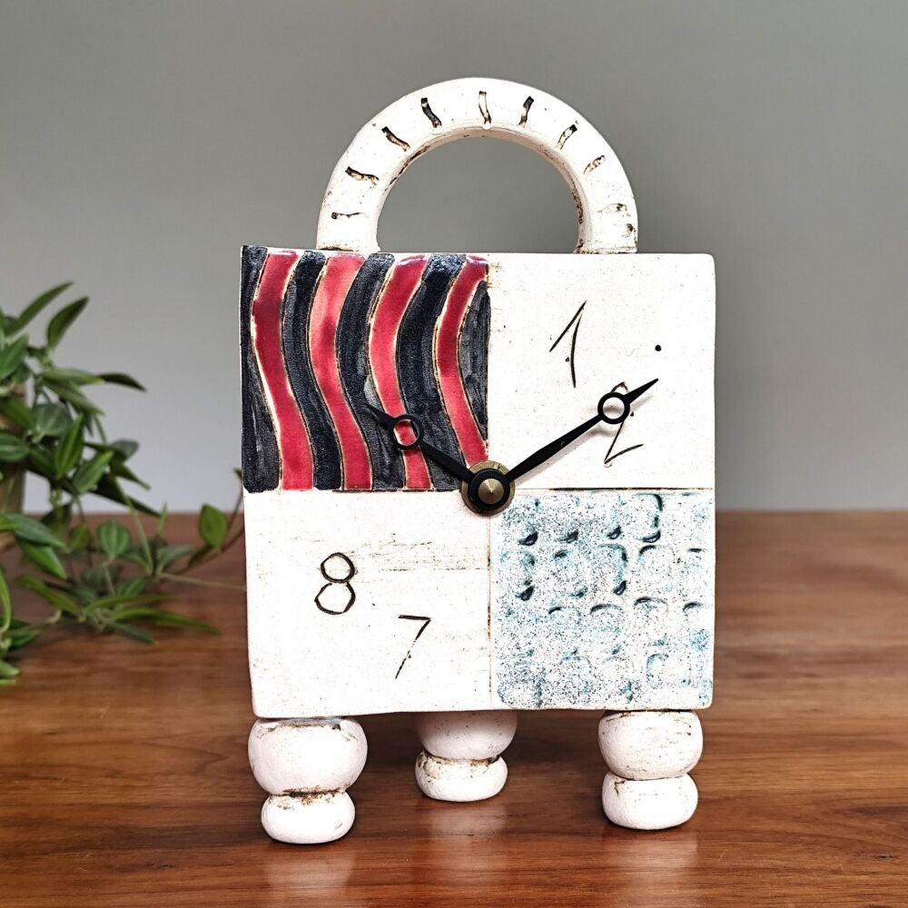 SALE. . . SALE . . . SALE . . .  from &pound;96 . . . pottery carriage clock  "Contemporary"