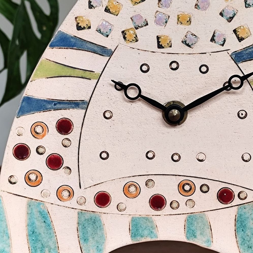 Ceramic clock mantel - Medium "Contemporary bright coloured "