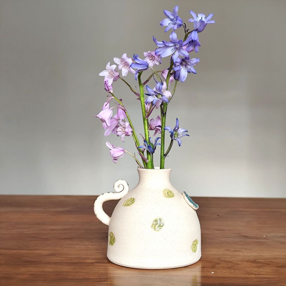 . . . . . . was &pound;19 . . . . . now &pound;15 . . . . . . . .   Bud vase - White & green