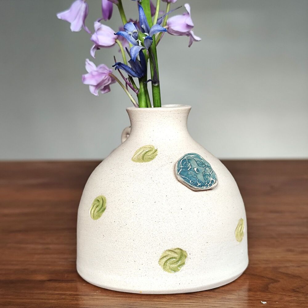 . . . . . . was &pound;19 . . . . . now &pound;15 . . . . . . . .   Bud vase - White & green