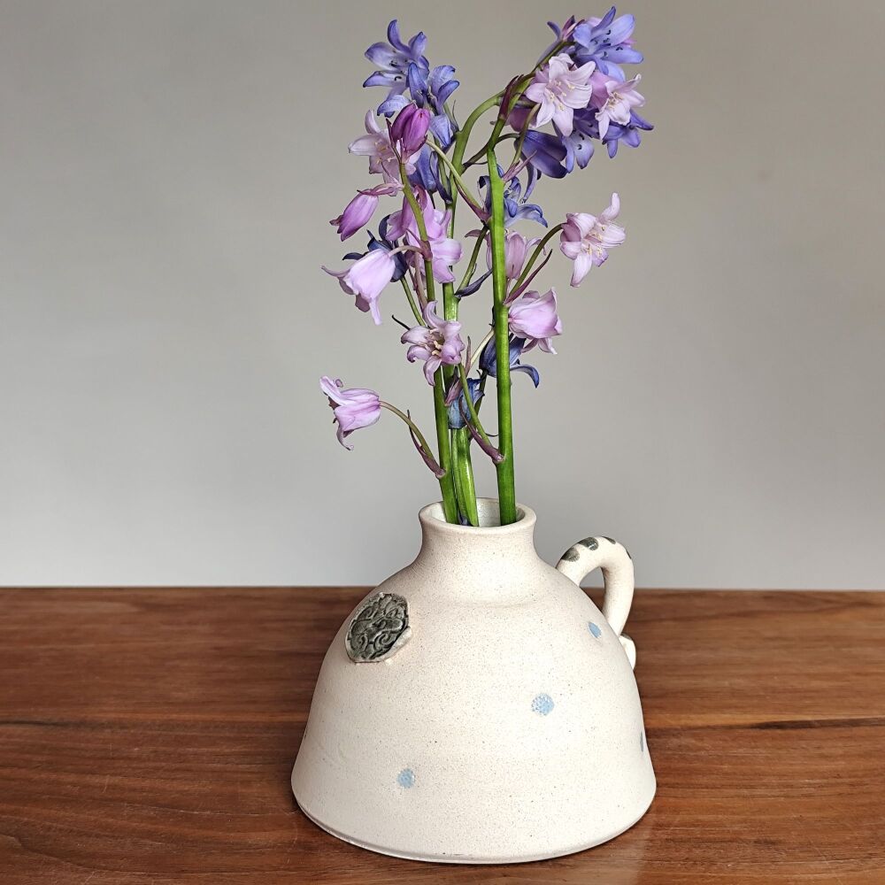 . . . . . . was &pound;19 . . . . . now &pound;15 . . . . . . . .   Bud vase - White & blue