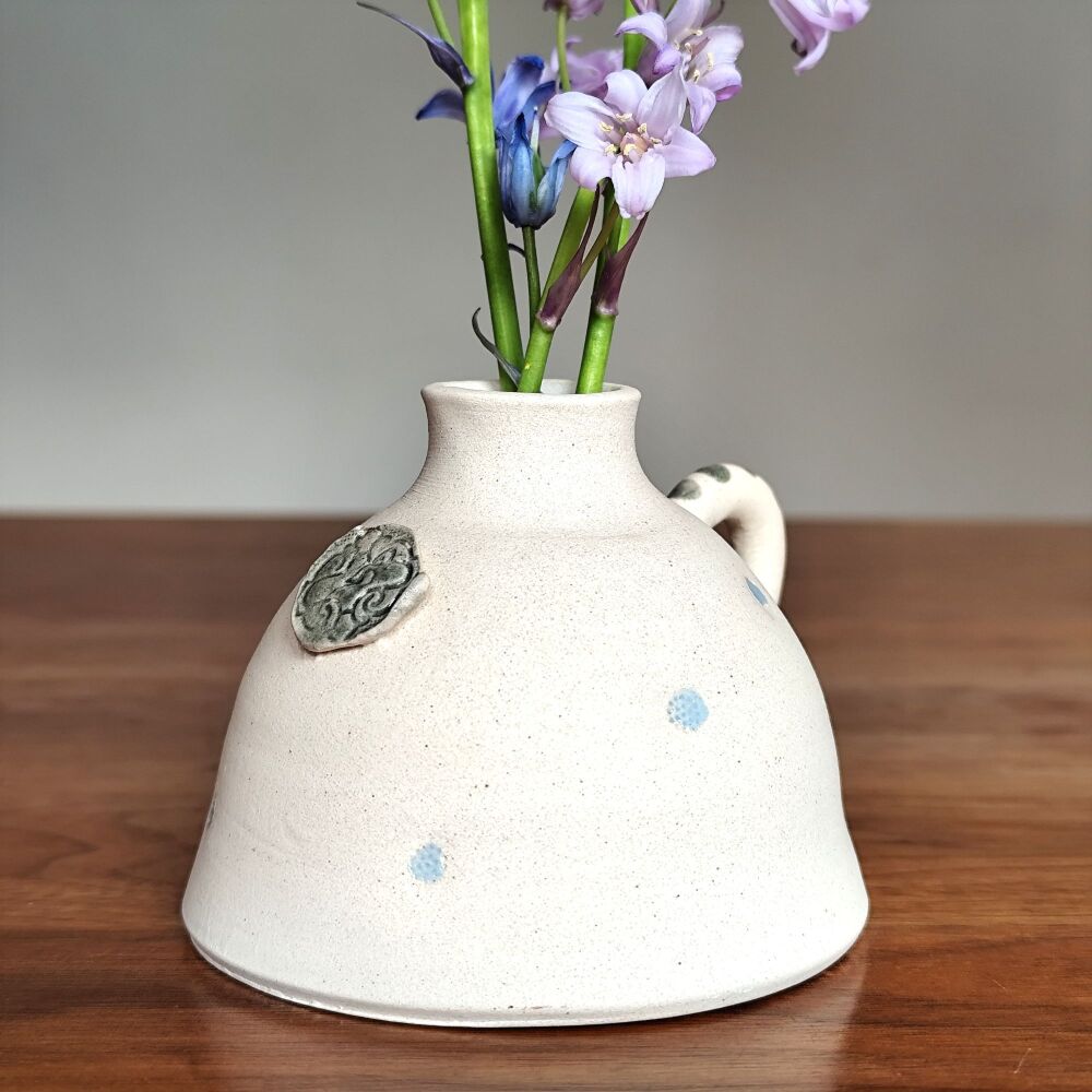 . . . . . . was &pound;19 . . . . . now &pound;15 . . . . . . . .   Bud vase - White & blue